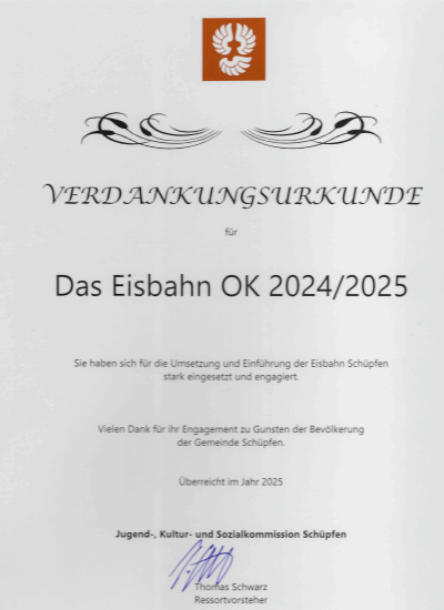 Verdankungsurkunde